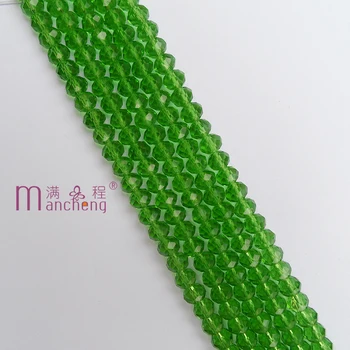 Šķautne ovāls 8MM (8x6) Zaļā kristāla Stikla krelles Ļoti skaidri pārredzama zaļā čehu kristāla pērlītēm Pieņemšanas DIY aproce(70-72beads)