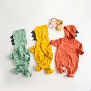 Bērnu Jumpsuit Rudens/Ziemas Romper Bērnu Drēbes Zēniem Un Meitenēm Korejas Dinozauru Jaundzimušo Bērnu Romper Apģērbu 1-2 Gadu Vecumam