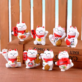 1gb Laimīgs Kaķis Mikro Ainavu Kaķēns Feng Shui Mājas Dārza Rotājumi Miniatūras Rotas, Dāvanu Izlases Piegādes GPD8744