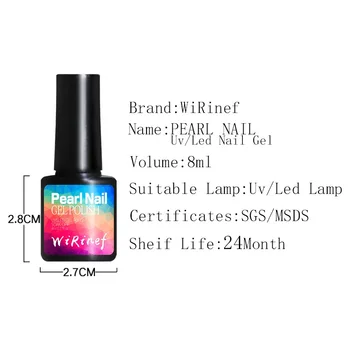 WiRinef 8 Krāsas 2018 Jaunu Produktu Pearl Nagu Līmes UV Led Lampa Nagu Mākslas Samērcē Off UV Gēla Laku Vasaras