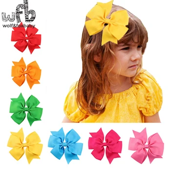 Mazumtirdzniecības matadatu tīrtoņa krāsu bowknot swallowtail stila modes matu aksesuāri, cepures bērnu zīdaiņiem un Bērniem, bērnu