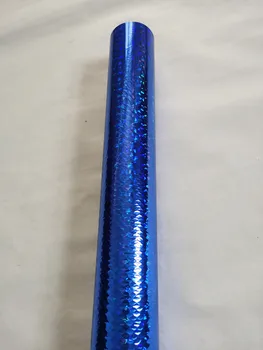 Karstspiedes folija hologrāfiskā folija zilā saplēstas glāzes modelis karstā nospiediet uz papīra vai plastmasas siltuma filmu 21cm x 120m