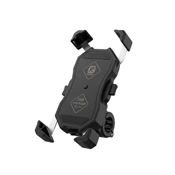 Motociklu Mobilo Telefonu Mount Turētāja Statīvs ar QC3.0 Ātri Uzlādēt USB Lādētāju W91F