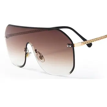 Lielgabarīta bez apmales Saulesbrilles Sieviešu Modes Toņu Krāsainas Lēcas Slavenību Vairogu Saulesbrilles Slīpums Vīriešu Brilles