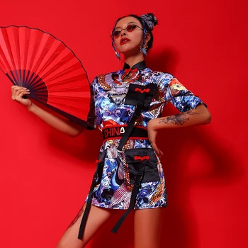 2020 Naktsklubs, Bārs DJ Tērpi Sievietēm Gogo Deju Kostīmu Sexy Ķīnas Retro Stila Kleita Ds Pole Deju Apģērbu Rave Valkāt DQS5966