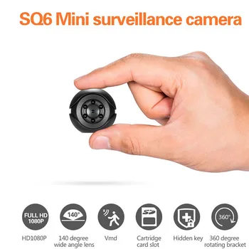 1080P SQ6 Mini Kameras Sporta DV Mini Infrasarkanā Nakts Monitora Video Braukšanas Diktofons Atbalsts 32G TF Kartes, Videokameras