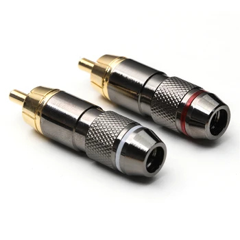 12PCS Pailccs Monstriem RCA Gold Plated Vara Dubultā pašbloķējoši Lotus Plug Audio Savienotājs, Audio, Video Pieslēgspailes