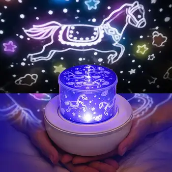Nakts Gaismas Projektors ar USB Kabeli Powered Zvaigžņotām Romantika Rotējošo Projekcijas Lampa, Bērniem, Pieaugušajiem, Guļamistaba Dec Ziemassvētku Dāvanu