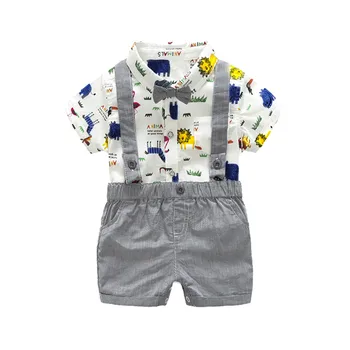 TELOTUNY Modes Lovely Baby 2GAB Zīdaiņu Bērnu Zēniem Džentlmenis tauriņu Romper+Bikses (Dungriņi) Apģērbs, Apģērbu Z0129