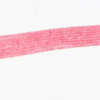 Jauki rozā kristāla, akmens dabas halcedons izgatavots 2*4mm nesen slīpētas abacus zaudēt krelles diy rotaslietas konstatējumi 15