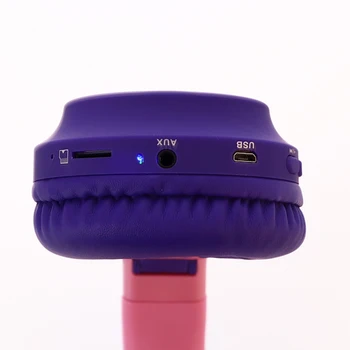 Kaķa Auss Bluetooth Austiņas ar Galvas Uzstādīts Bezvadu Salokāms Bluetooth 5.0 LED Mikrofons Stereo Austiņas