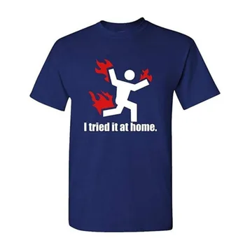 Es TO Izmēģināju Mājās Zinātnes Projektu Smieklīgi - Vīriešu Kokvilnas T-Krekls