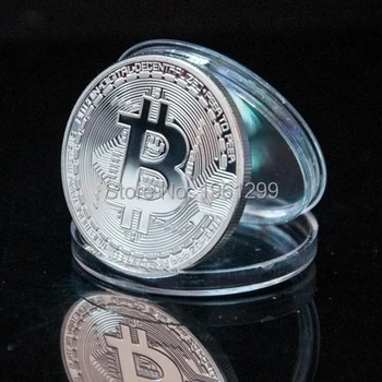 1 x Sudraba Pārklājumu Bitcoin Monētas Kolekcionējamus BTC Monētu Mākslas Kolekcija Dāvanu Fizisko Monētas,bezmaksas piegāde