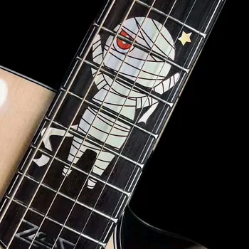 Jaunākās DIY Ģitāra Klaviatūra Fretboard Kastīšu Uzlīmju Halloween Vilks Pekinas Operas Guitarra Fret Decal Uzlīmes Ģitāru Piederumi