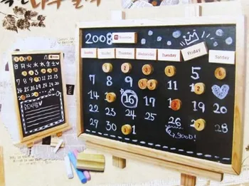 Korejas Black Valdes DIY Ziņojumu dēļiem, Koka Mini kalendāra Tāfeles Tāfele suku Memo Ieraksts rasējamais Dēlis