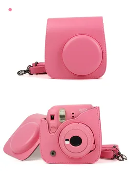 Plecu Kameras Soma Aizsardzības Gadījumā, PU pārklājums ar Plecu Siksnu Fujifilm Instax Mini 8/Mini8+ /9 Instant Filmu Kamerām