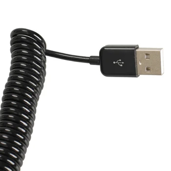 Spirālveida Vijumu USB 2.0 Vīrietis uz Micro USB B 5Pin Adaptera Pavasara Vads 2.5-3m kabeļa garums