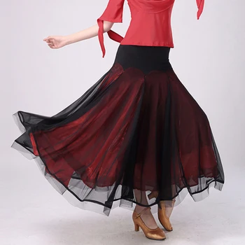 Balles Deju svārki Ziedu Gara volāns izplatīt Hem elegants Mūsdienu deju Maxi svārki Sievietēm latīņu Tango, Flamenko Tērpi