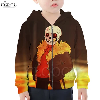 CLOOCL Spēle Undertale Sans Zēns Meitene Rāvējslēdzēju pelēkā vārna 3D Druka Bērnu Rāvējslēdzēju, Kapuci Ģimenes Aprīkots Apģērbu Gadījuma Streetwear Topi