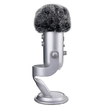 Mikrofons Pūkains Stiklu Mic Vēja Segumu Kažokādas Filtrs Kā Putu Vāks Zilā Yeti, Zils Yeti Pro Usb Kondensatora Mikrofons