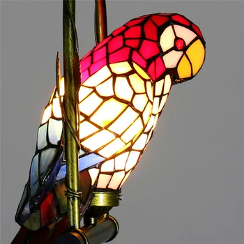 Vitrāžas Papagailis Gaismas Antīkās Mākslas Stikla Putnu Kulons Lampas Dzīvojamā Istabā Stikla Ēnā Gaismas Armatūra LED Pendant Gaismas