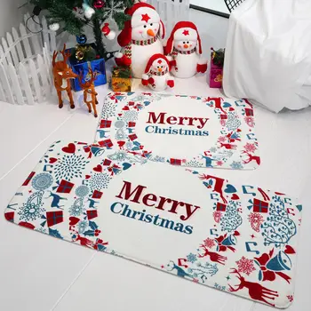 Sarkans Ziemassvētku Paklāju Virtuves Mat Ilgi, Ziemassvētku Rotājumi, Mājas Cute Karikatūra Santa Claus Doormat Durvju Grīdas paklāji