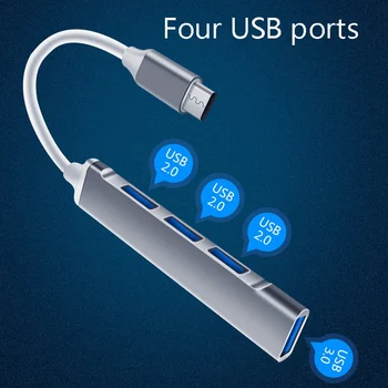 USB C RUMBAS C Tipa dokstacija Vairāku 4 Portu Sadalītājs Lenovo Xiaomi Pro Gaisa Datora, Datoru, Notebook portatīvie datori