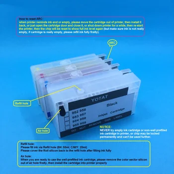 YOTAT Vienu reizi Chip 953 tintes kasetnes HP953 953XL OfficeJet Pro 8702 8710 8720 8730 8728 8715 7740 8210 8218 printeri