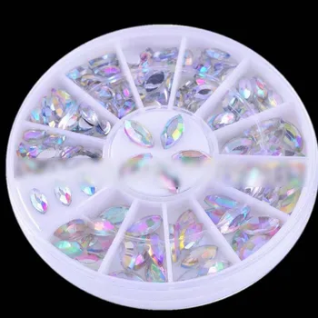 2gab 3D Crystal Gem Nagu Padomus Dekoru DIY Nagu Uzlīmes, Uzlīmes Manikīrs Glitters Rhinestones Riteņu 88