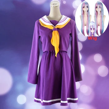 KARSTS! Japāņu Anime, NEVIENA SPĒLE NAV DZĪVE Cosplay Shiro Tērpu halloween sieviešu apģērbu carival Kleita Parūkas Jūrnieks Atbilstu Skolā vienotu