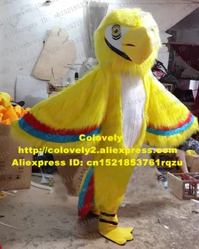 Žirgts Dzeltena Papagailis Parakeet Macaw Putnu Talismans Kostīmu Karikatūra Raksturs Mascotte Pieaugušo Dzeltenā Ābola Baltas Sejas Nr.zz3053