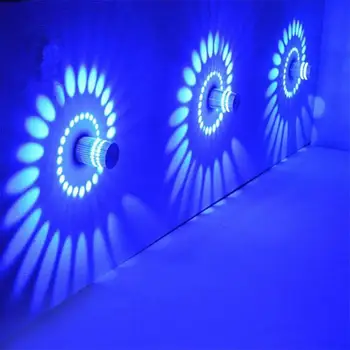Krāsains 3W RGB Iekštelpu LED Spirāli, Sienas Lampas Bezvadu Alumīnija piestiprināt pie Sienas, Gaismas Mājas Kāpņu Vannas istaba Guļamistaba Nakts Gaisma