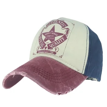Piecu Zvaigžņu Vintage Beisbola Cepure Šoferis Cepuri Mazgā Multicolor Kokvilnas Cepurītes Hip Hop Cepures Regulējams Vīriešiem Un Sievietēm