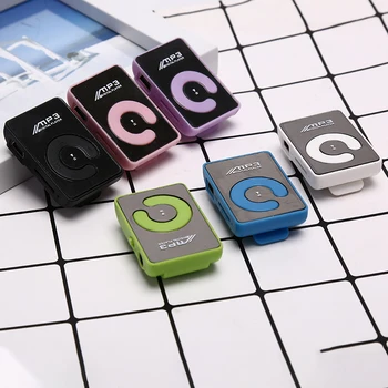 Mini Spogulis Klips MP3 Atskaņotājs Portatīvo Modes Sporta USB Digitālā Mūzikas Atskaņotāja Micro SD TF Kartes Media Player