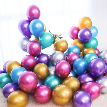10pcs/daudz Metāla Rožu Zelta, Sudraba, Zila, Zaļa Violeta Ballon Kāzas laimes Dzimšanas dienā, Latekss Metāls, Chrome, Baloni, Hēlijs, Gaisa Balon