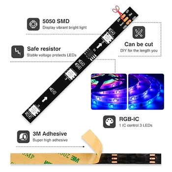 WS2811 5050 30LED/M DC12V RGB Sapnis pilnkrāsu LED Strip Light + WiFi LED kontrolieris + LED Power kit