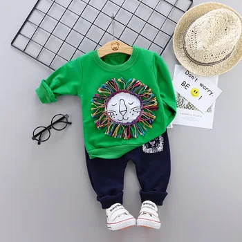 Jaunā Pavasara Rudens Bērnu Modes Apģērbu Puika Girls Karikatūra T Krekls, Bikses 2gab/komplekti Bērniem Zīdaiņu Tērpu Toddler Sporta