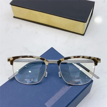 Tīra Titāna Briļļu Rāmis Vīriešu Kvadrātveida Briļļu Vīriešu Klasisko Pusi Rāmi, Optisko Recepšu Brilles Rāmji Gafas Oculos 9824