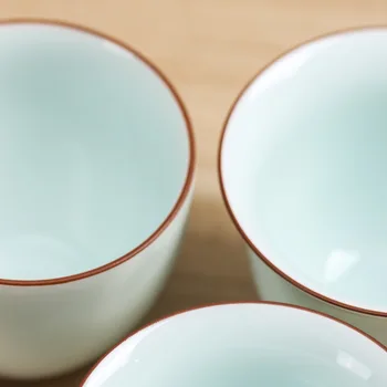 Vairumtirdzniecības ēnu zilu glazūru minimālisma Ķīniešu biroja kung fu teacups master cup roku darbs keramikas teacups pasūtījuma logo