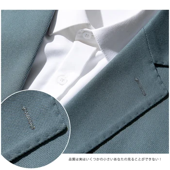 Vīriešu Uzvalki Slim Fit Pavasara Rudens Modes Japāņu, Korejiešu Uzvalks Potītes Garuma Bikses Vienotā Krūtīm, 2 Pogas Uzņēmējdarbības Darba Grupa