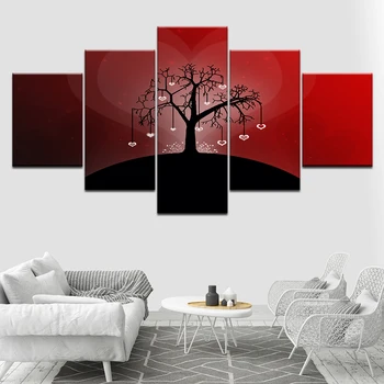Mīlestība koku romantisks Gabals 5 HD Wallpapers Mākslas Audekls Drukāt mūsdienu Plakātu Moduļu mākslas gleznu par dzīvojamo Istabu Mājas Dekoru