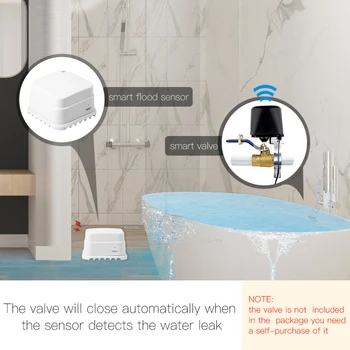 Tuya WiFi Smart Plūdu Sensors, Ūdens Noplūdes Detektors Plūdu Pārplūdes Brīdināšanas Apsardzes Signalizācijas Tālvadības Pults Strādā Ar Alexa, Google