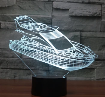 [Septiņu Neona]bezmaksas Piegāde Megayacht Akrila 7Colors Galda Lampas, 3D Lampas Jaunums dāvanu Led Nakts Gaisma Millennium Falcon Gaismas