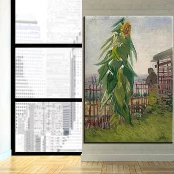 HD Drukāt Sienas Mākslas Audekls Bildes sistēma 1 Panelis Augu Dārzs Saulespuķu Gleznošana Impressionism Anotācija Plakātu, Mājas Dekoru