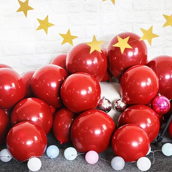 100gab Ruby Red Balloon Jauns Spīdīgs Metāla Pērle Lateksa Baloni Chrome Metāla Krāsas Gaisa Balonus, Kāzu Dekorēšana