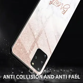 Zelta Iedeguma Rose Puķu Stikla Case For Samsung Galaxy S10 S20 FE S8 S9 Plus Piezīme 20 Ultra 9 8 10 Lite Tampa Shell Des Cas Sac