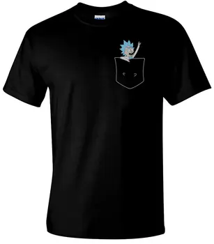 Kabatas Sīkiem Rick Vīriešu Melns T-Krekls Rick & Morty Komēdija Tee Kreklu Karikatūra Anime Foršs Gadījuma lepnums t krekls vīriešu Unisex Jaunas
