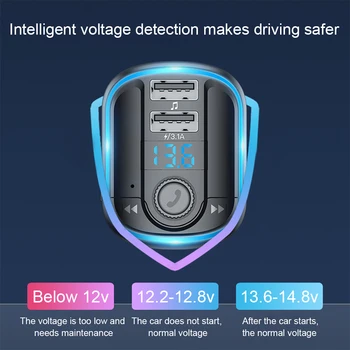 Radio Adapteri, Bluetooth, FM Raidītājs Trokšņu Slāpēšanas Universālo Auto MP3 Atskaņotājs 12V 24V LED Displejs 3.1 Dual USB Bezvadu