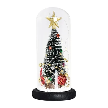 Ziemassvētku Eglīšu Stikla LED String Galda Nakts Gaisma Stikla Vāks Dekoratīvi Ciedra Ziemassvētku dāvanas bērniem Dekoratīvie stikla vāks