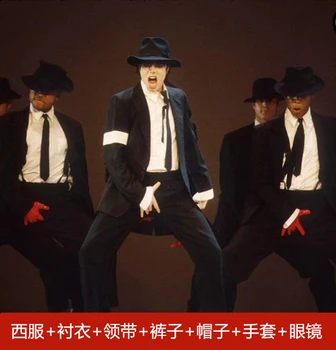 MJ Michael Jackson Cosplay drēbes Bīstamu Mūsdienu uzvalks, kaklasaite Mehāniskās, dejot Hip hop Skatuves kostīmu